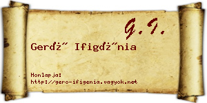 Gerő Ifigénia névjegykártya